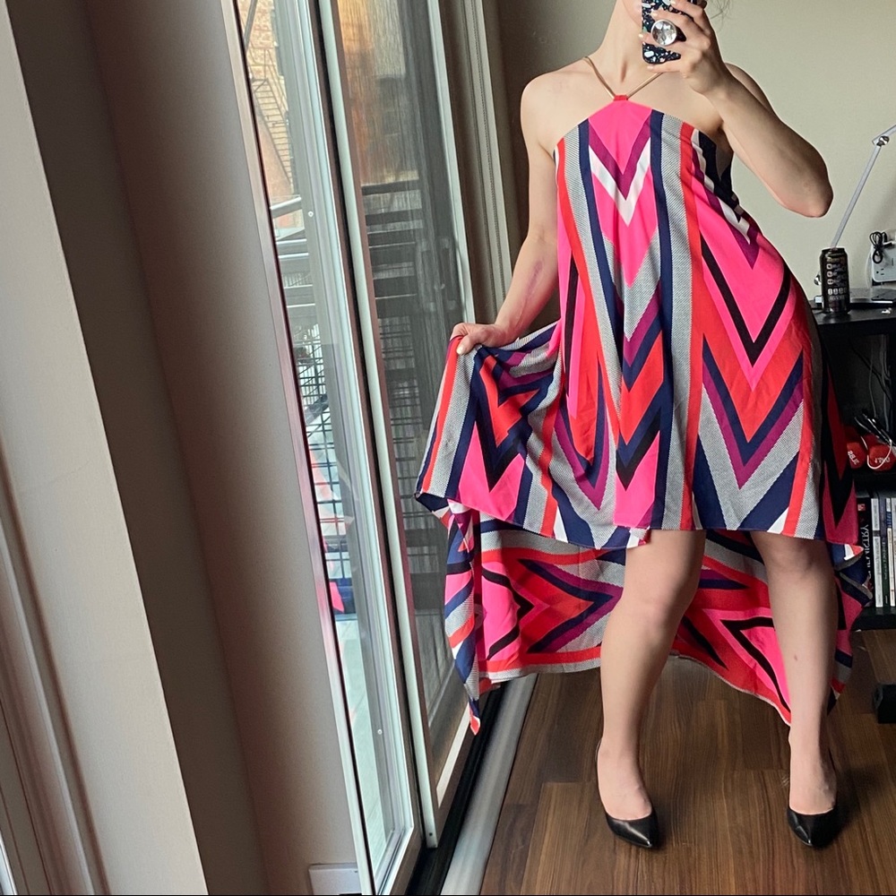Express high low chain strap dress